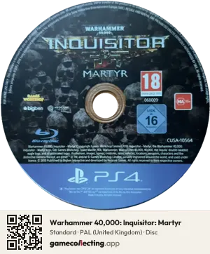 Warhammer 40,000: Inquisitor: Martyr PlayStation 4, PAL disc