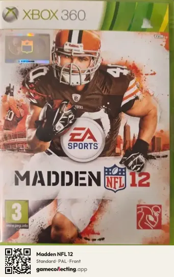 Madden NFL 12 Xbox 360, PAL box front