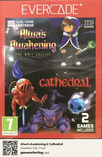 Alwa's Awakening & Cathedral Evercade, PAL box front