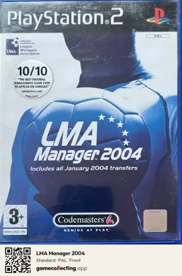 LMA Manager 2004 PlayStation 2, PAL box front