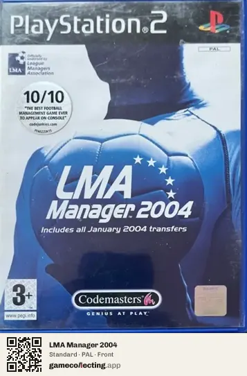 LMA Manager 2004 PlayStation 2, PAL box front
