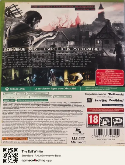 The Evil Within Xbox 360, Germany box back