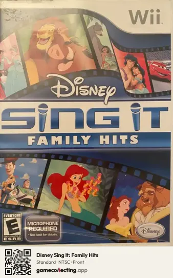 Disney Sing It: Family Hits Nintendo Wii, NTSC box front