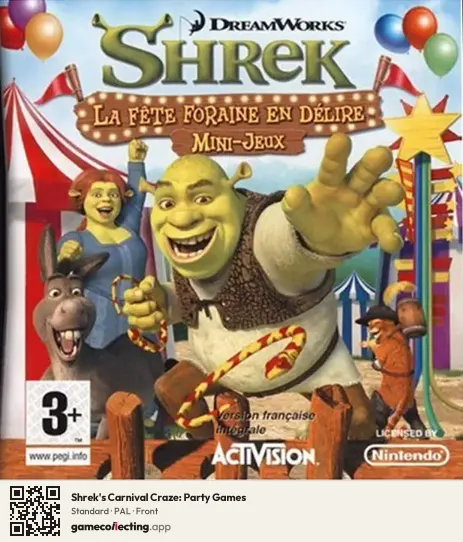 Shrek's Carnival Craze: Party Games Nintendo DS, PAL box front