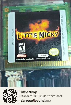 Little Nicky Game Boy Color, NTSC cartridge label