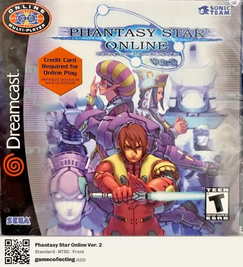 Phantasy Star Online Ver. 2 Sega Dreamcast, NTSC box front