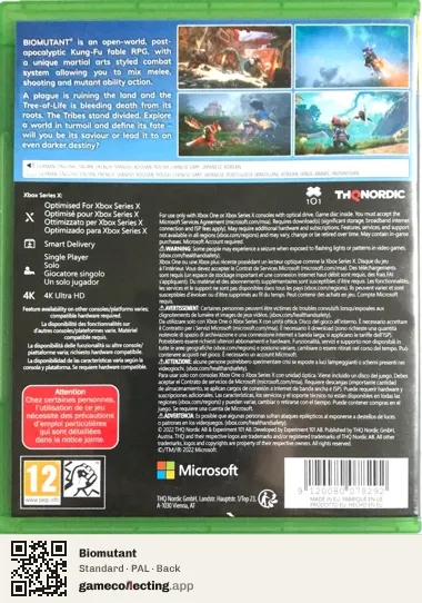 Biomutant Xbox Series X, PAL box back