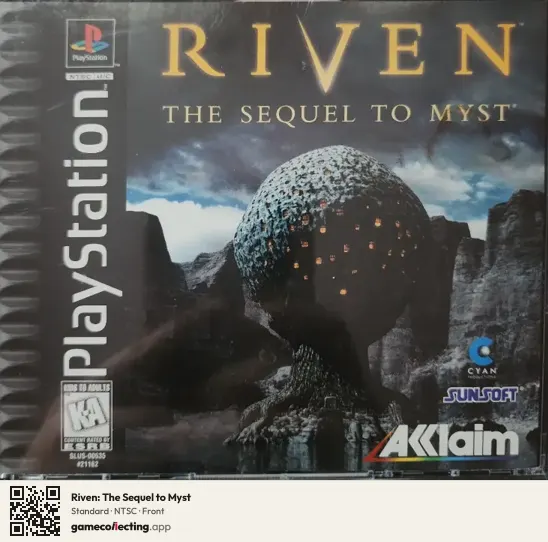 Riven: The Sequel to Myst PlayStation, NTSC box front