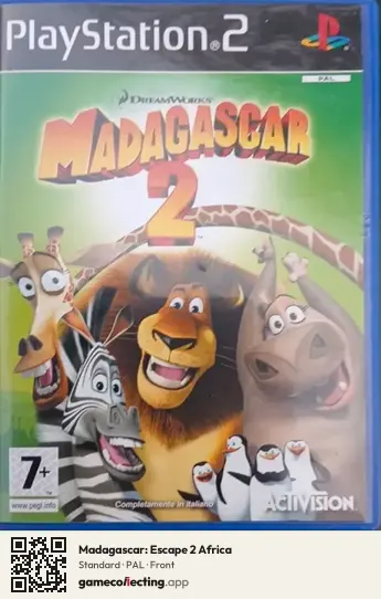 Madagascar: Escape 2 Africa PlayStation 2, PAL box front