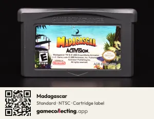 Madagascar Game Boy Advance, NTSC cartridge label