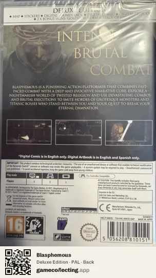 Blasphemous Nintendo Switch, PAL box back