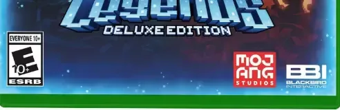 Minecraft Legends, the ESRB box on its front