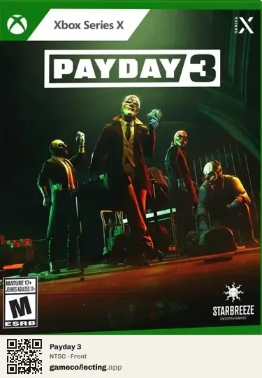 Payday 3 Xbox Series X, NTSC box front