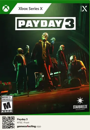 Payday 3 Xbox Series X, NTSC box front