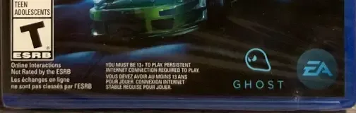 Need for Speed, the ESRB box on its front