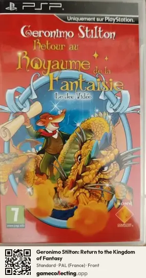 Geronimo Stilton: Return to the Kingdom of Fantasy PlayStation Portable, France box front