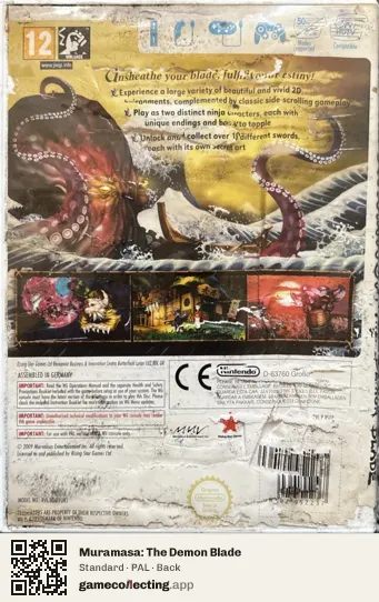 Muramasa: The Demon Blade Nintendo Wii, PAL box back