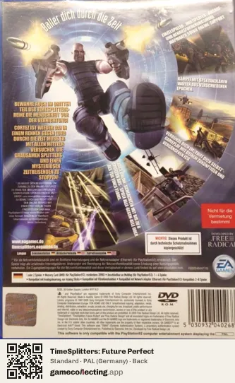 TimeSplitters: Future Perfect PlayStation 2, Germany box back