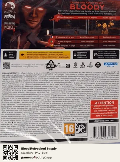 Blood Refreshed Supply PlayStation 5, PAL box back
