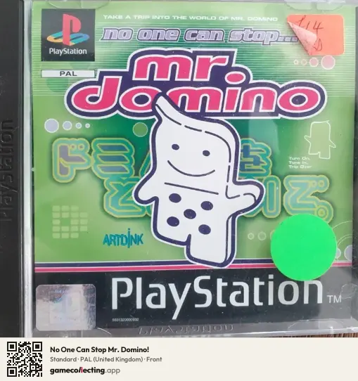 No One Can Stop Mr. Domino! PlayStation, United Kingdom box front