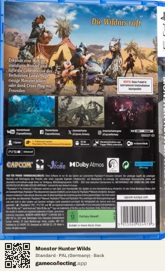 Monster Hunter Wilds PlayStation 5, Germany box back