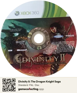 Divinity II: The Dragon Knight Saga Xbox 360, PAL disc