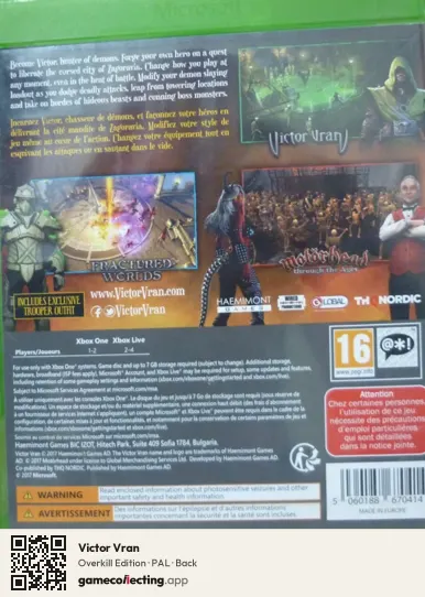 Victor Vran Xbox One, PAL box back