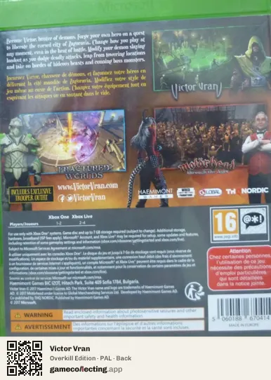 Victor Vran Xbox One, PAL box back