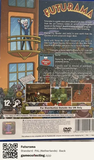 Futurama PlayStation 2, Netherlands box back