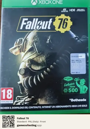 Fallout 76 Xbox One, Italy box front