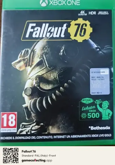 Fallout 76 Xbox One, Italy box front