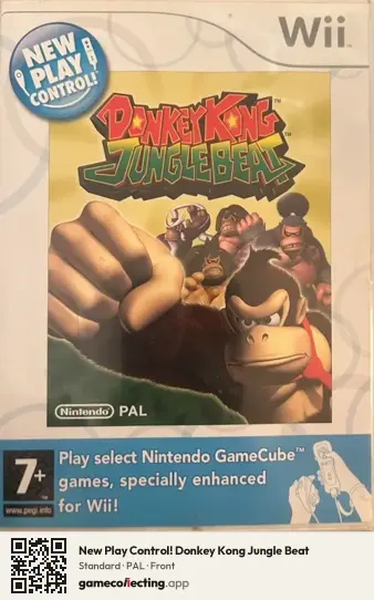 New Play Control! Donkey Kong Jungle Beat Nintendo Wii, PAL box front