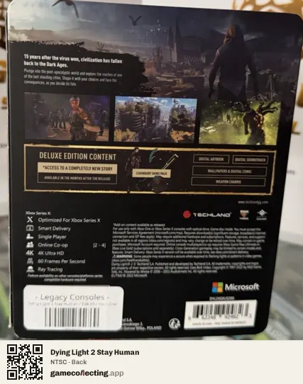 Dying Light 2 Stay Human Xbox Series X, NTSC box back