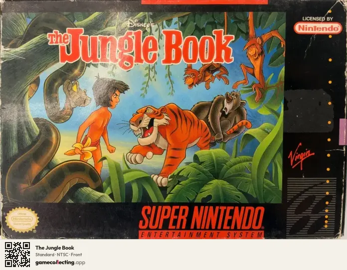 The Jungle Book Super Nintendo Entertainment System, NTSC box front