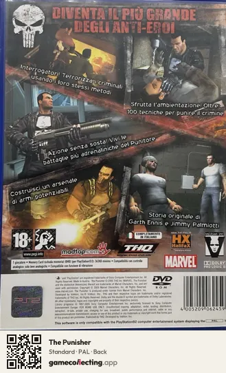 The Punisher PlayStation 2, PAL box back