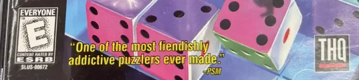 Devil Dice, the ESRB box on its front