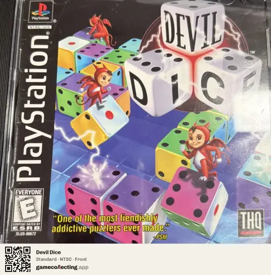 Devil Dice PlayStation, NTSC box front