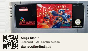 Mega Man 7 Super Nintendo Entertainment System, PAL cartridge label