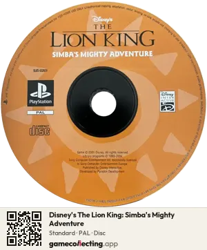 Disney's The Lion King: Simba's Mighty Adventure PlayStation, PAL disc