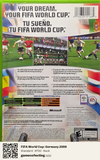 FIFA World Cup: Germany 2006 Xbox, NTSC box back