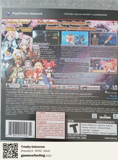 Trinity Universe PlayStation 3, NTSC box back