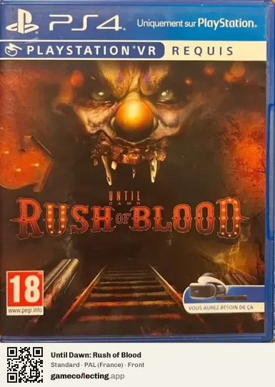 Until Dawn: Rush of Blood PlayStation 4, France box front