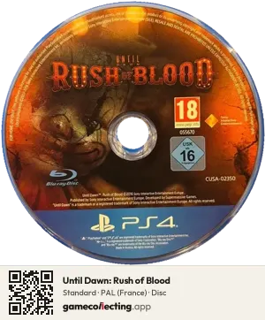 Until Dawn: Rush of Blood PlayStation 4, PAL disc