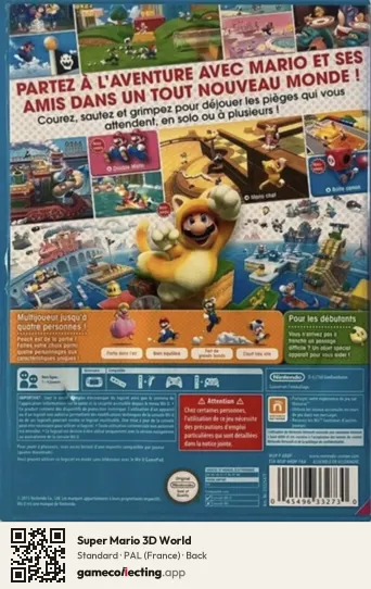 Super Mario 3D World Nintendo Wii U, France box back