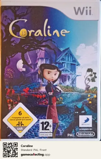 Coraline Nintendo Wii, PAL box front