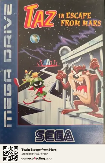 Taz in Escape from Mars Sega Mega Drive / Genesis, PAL box front