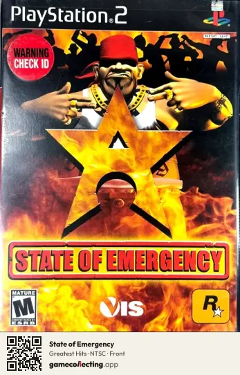 State of Emergency PlayStation 2, NTSC box front