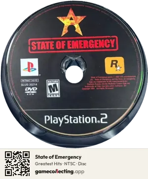 State of Emergency PlayStation 2, NTSC disc
