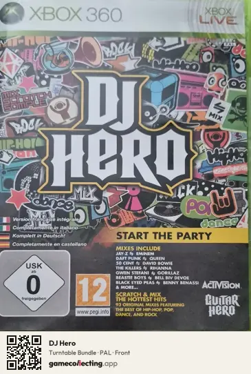 DJ Hero Xbox 360, PAL box front