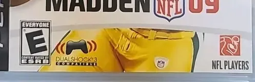 Madden NFL 09, the ESRB box on its front